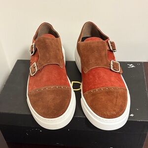 Men's Suede Double Monk Strap Shoes